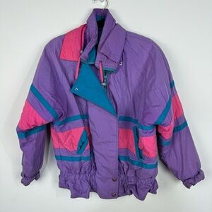 Vintage International Outerwear Colorblock Retro 90s Ski Snowboard Jacket Coat